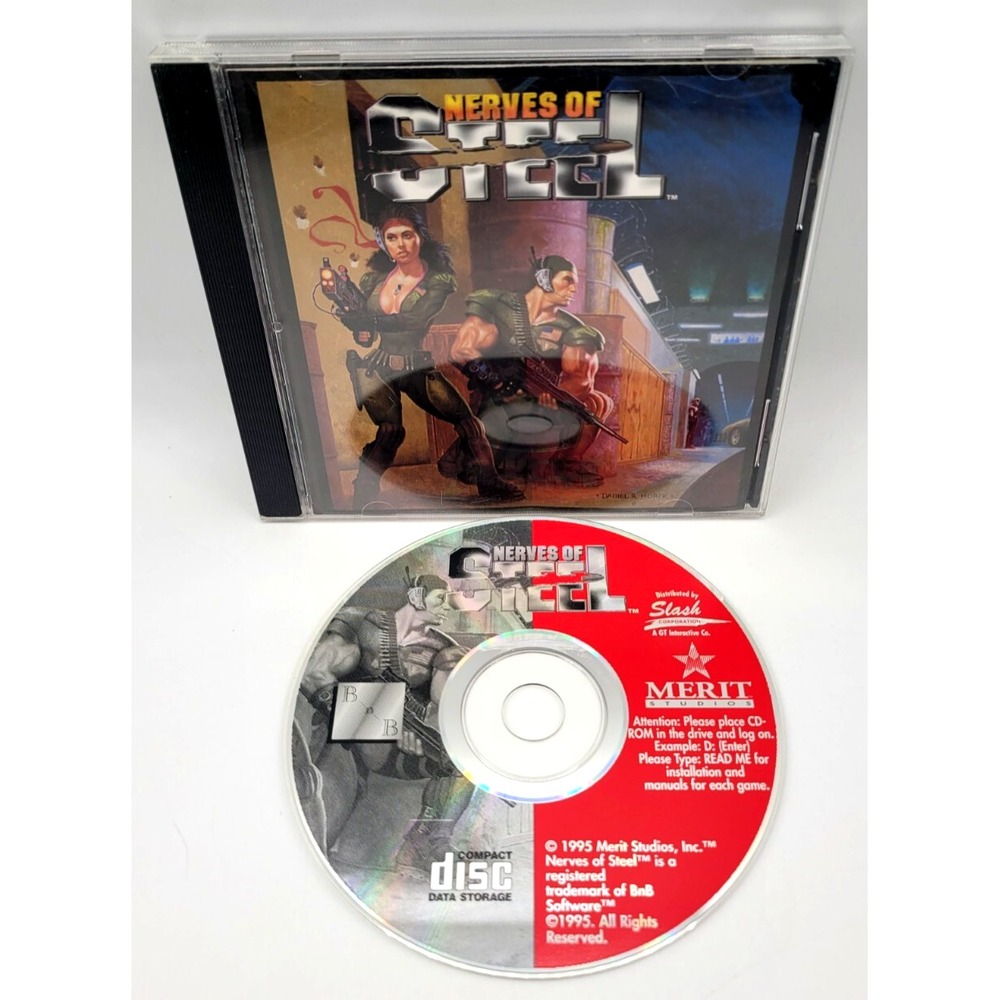 NERVES OF STEEL ~ VINTAGE PC GAME ~ CD-ROM VERSION FOR MS-DOS‎